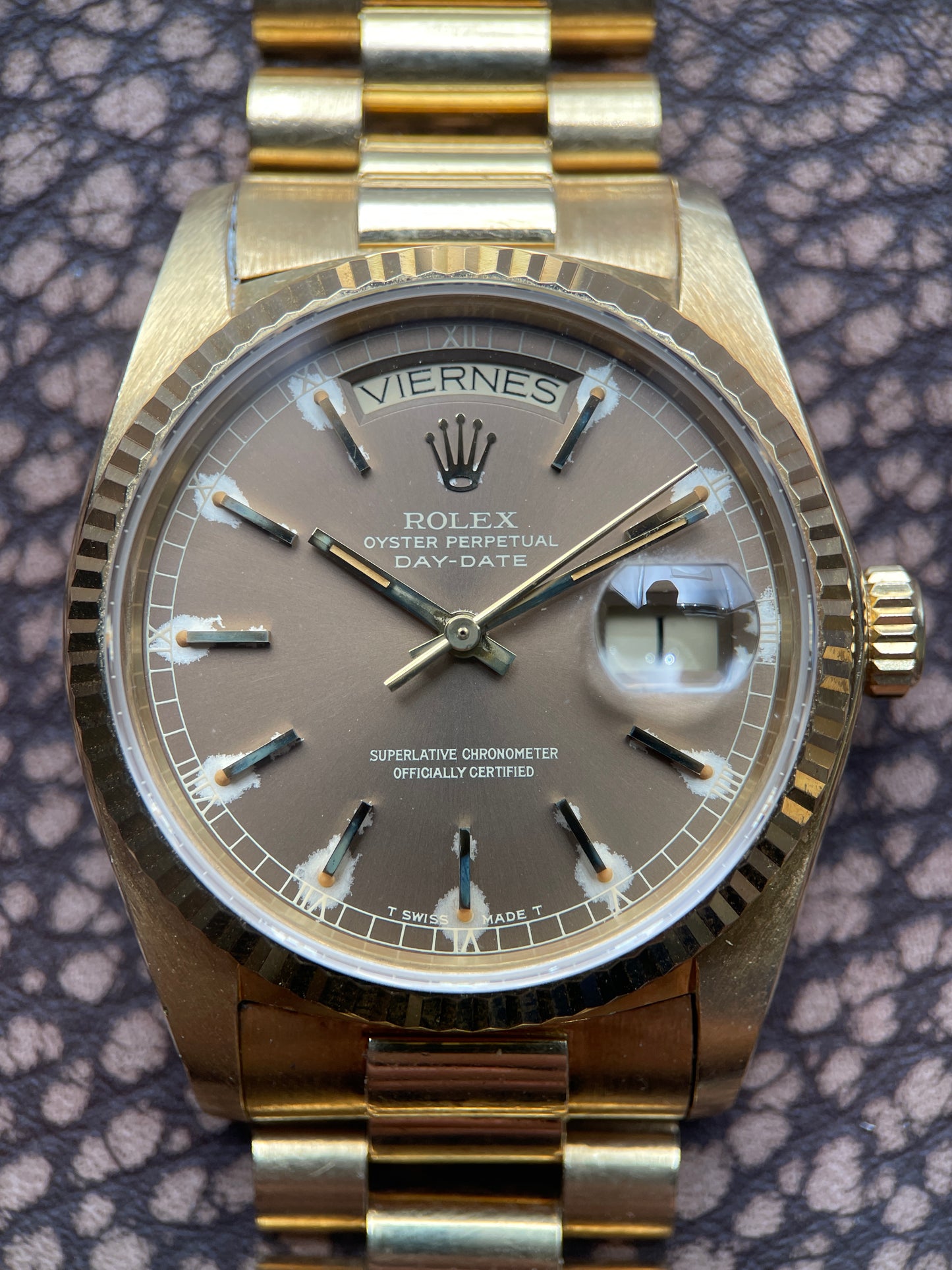 Rolex Day-date 18038 | Havana Dial | D’agosto Full Set