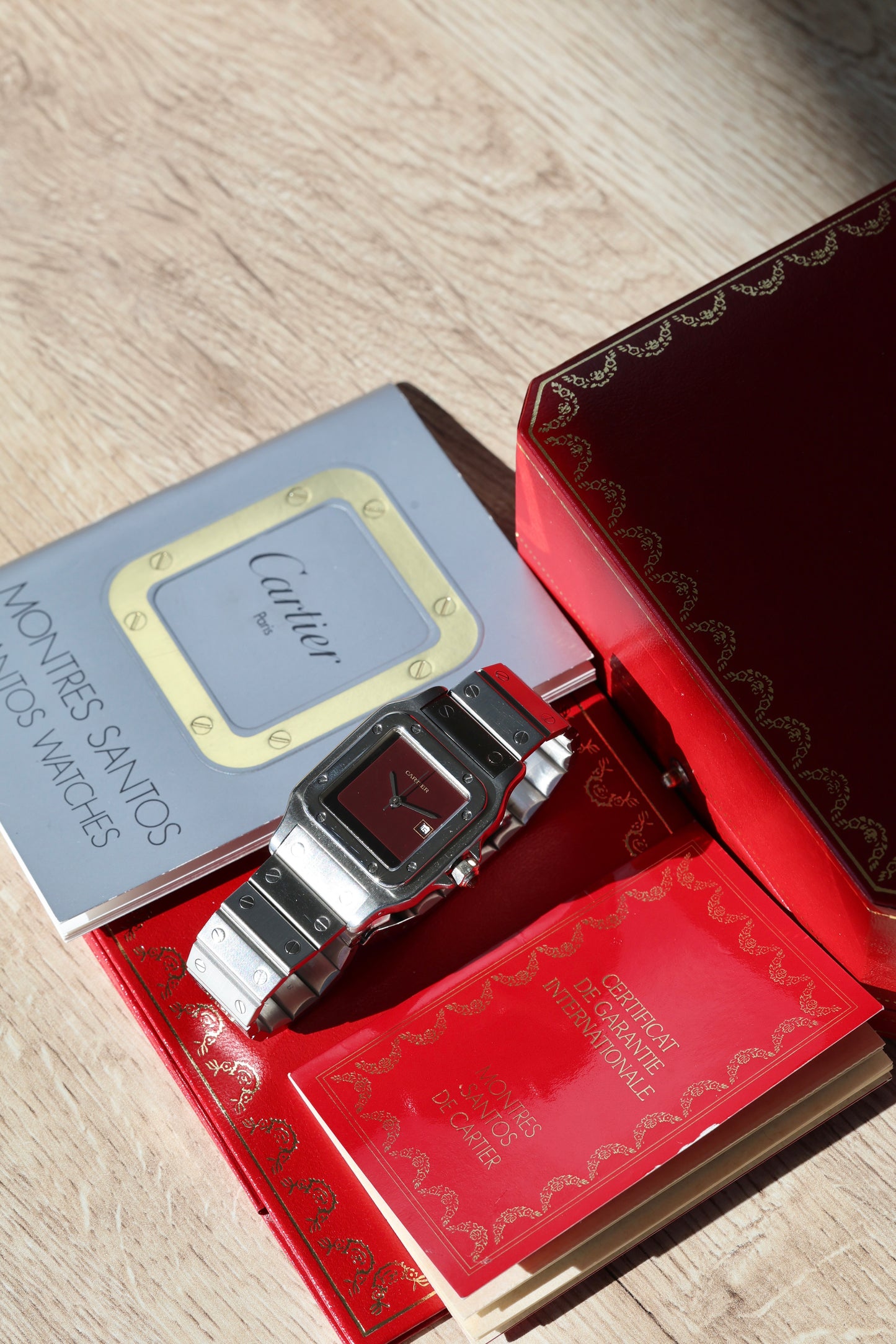 Cartier Santos Carrée 2960 | 1989 Burgundy