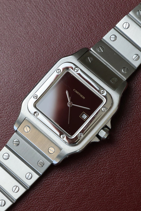 Cartier Santos Carrée 2960 | 1989 Burgundy